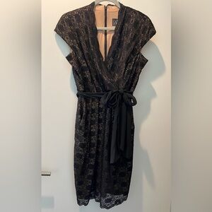 Black Lace Lined Cocktail Dress - Size 8P